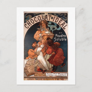 Vintage-Art-Nouveau-Schokoladenwerbepostkarte Postkarte