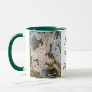 Vintage Art Nouveau Schwanenmädchen Name Personali Tasse