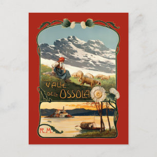 Vintage Art Nouveau Schweiz Tourismus Postkarte
