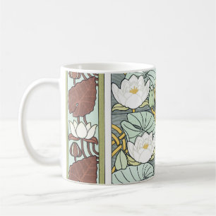 Vintage Art Nouveau, Seerosengarten Blumen Kaffeetasse