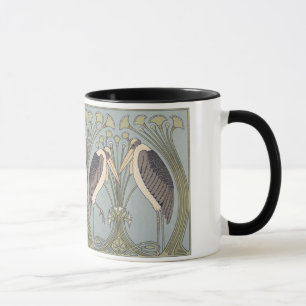 Vintage Art Nouveau Störche Tasse