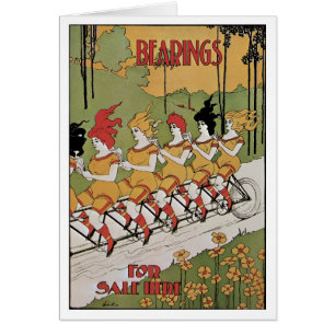 Vintage Art Nouveau, Tandem-Fahrrad mit Kugellager