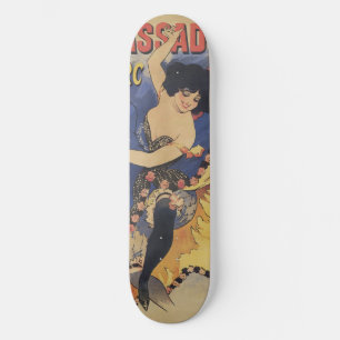 Vintage Art Nouveau Tänzerin Französisches Plakat Skateboard