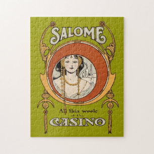 Vintage-Art-Nouveau-Theater-Casino-Frau-Design Puzzle