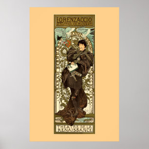 Vintage Art Nouveau Theaterwerbung von Mucha Poster