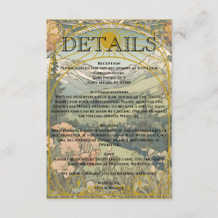 Vintage Art Nouveau und Art Deco Natur Hochzeit Begleitkarte