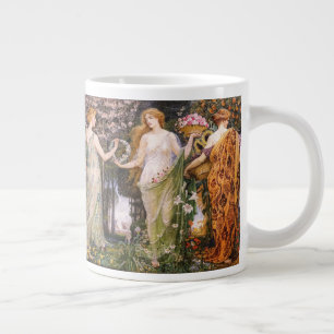 Vintage Art Nouveau Vier Jahreszeiten von Walter C Jumbo-Tasse