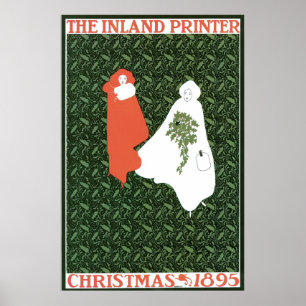 Vintage Art Nouveau Weihnachten 1895 Poster