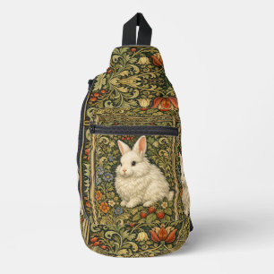 Vintage Art Nouveau weißes Kaninchen  Crossbody Bag