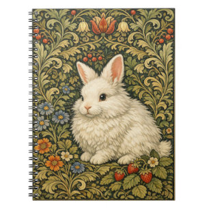 Vintage Art Nouveau weißes Kaninchen  Notizblock
