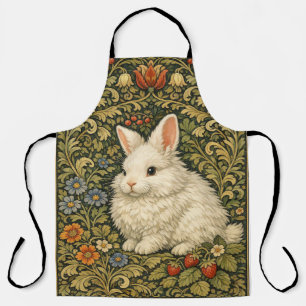 Vintage Art Nouveau weißes Kaninchen Schürze