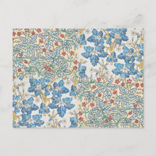 Vintage Art Nouveau Wildgeranien-Blumenmuster Postkarte