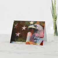Vintage Art-patriotische Karte mit kahlem Adler
