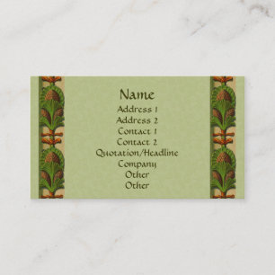 Vintage Art Pineapa Border Design Business Card Visitenkarte