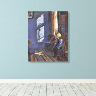 Vintage Art, Sonnenschein im blauen Zimmer von Anc Leinwanddruck