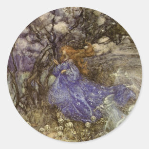 Vintage Arthur Rackham Feen-Rundaufkleber Runder Aufkleber
