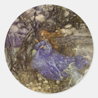 Vintage Arthur Rackham Feen-Rundaufkleber Runder Aufkleber
