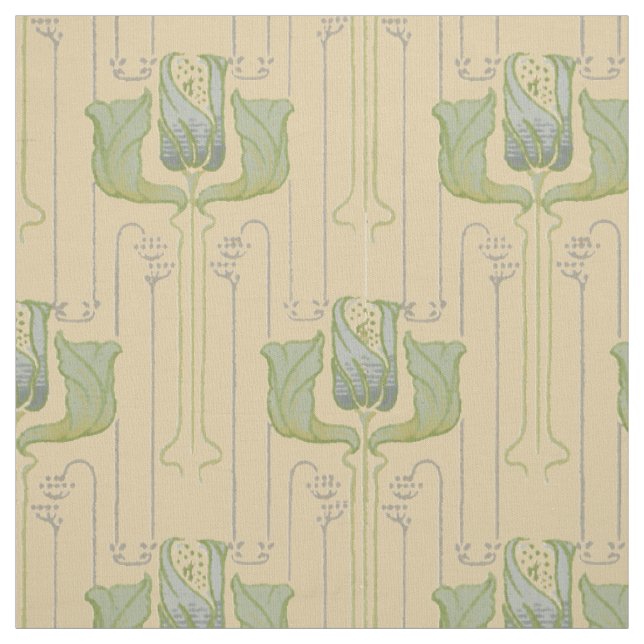 Vintage Arts & Crafts Stil Tulpenmuster Stoff (Muster)