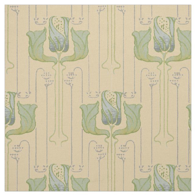 Vintage Arts & Crafts Style Tulip Pattern Stoff (Muster)