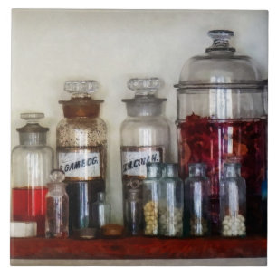 Vintage Arzneimittelflaschen Fliese