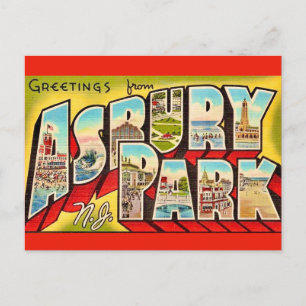 Vintage-Asbury-Park-NJ-Grußkarte Postkarte