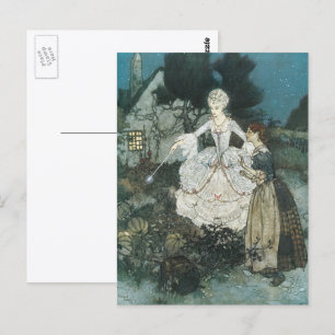 Vintage Aschenputtel-Feengottmutter von Edmund Dul Postkarte
