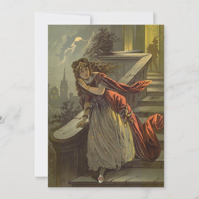 Vintage Aschenputtel, Viktorianische Märchen Einladung (Vorderseite)