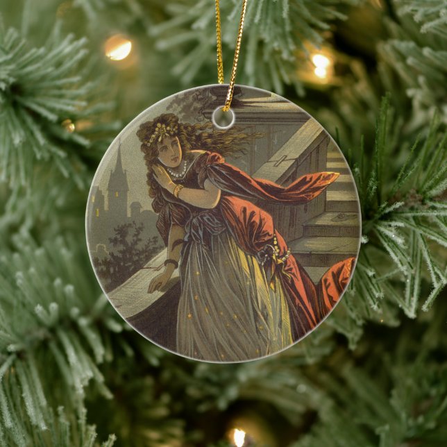 Vintage Aschenputtel, Viktorianische Märchen Keramikornament (Baum)