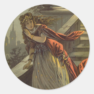 Vintage Aschenputtel, Viktorianische Märchen Runder Aufkleber