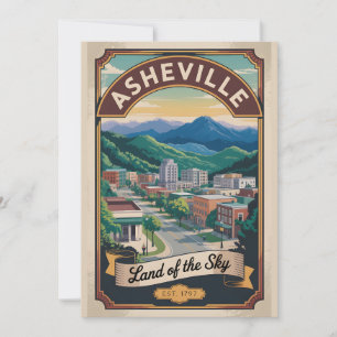 Vintage Asheville North Carolina Retro-Reise  Feiertagskarte