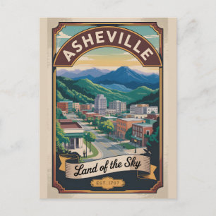 Vintage Asheville North Carolina Retro-Reise  Postkarte