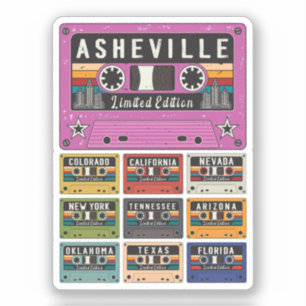 Vintage Asheville Stadtrundfahrt Aufkleber