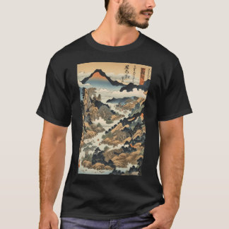 Vintage asiatische Berge im japanischen Ukiyo-E-St T-Shirt