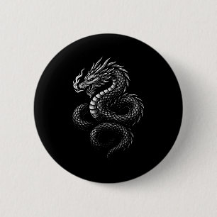 Vintage Asiatischer Drache Button