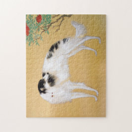 Vintage-Asiatisches Borzoi-Kunstpuzzle Puzzle