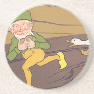 Vintage-Äsops-Fabel Gans, die das goldene Ei legte Getränkeuntersetzer
