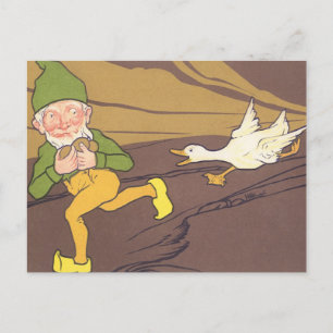 Vintage-Äsops-Fabel Gans, die das goldene Ei legte Postkarte