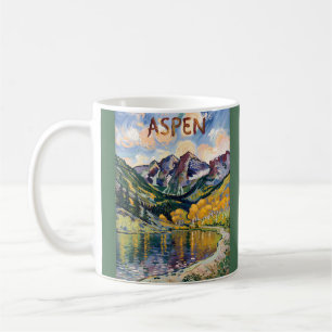Vintage Aspen Colorado Landschaft im Stil von Van Kaffeetasse