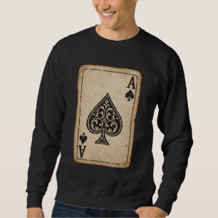 Vintage-Ass-Ass-of-Spades-Spielkartenschwitzenpull Sweatshirt