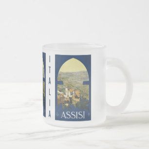 Vintage Assisi Italien individuell gestaltete Tass Mattglastasse