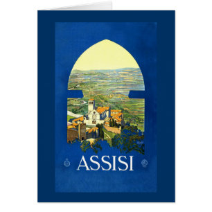 Vintage Assisi Reise-Plakat-Karten, Postkarten