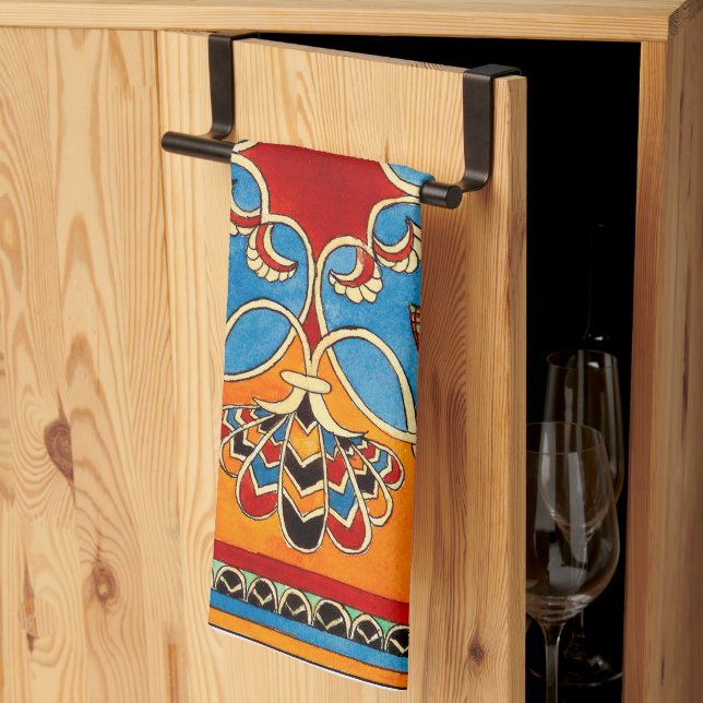 Vintage Assyrische Ornamente Geschirrtuch (Drittel gefaltet)