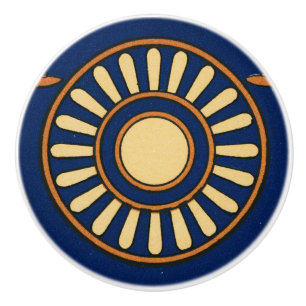 Vintage assyrische Sonne Keramikknauf