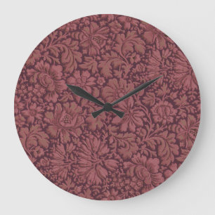 Vintage-Ästhetik mit floralem Allover-Druck Große Wanduhr