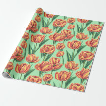 Vintage ästhetische Klassik Orange Flora