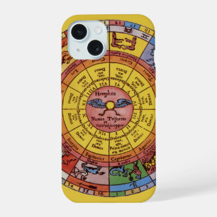 Vintage Astrologie, antikes Celestial Zodiac Wheel iPhone 15 Hülle