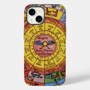 Vintage Astrologie, antikes Celestial Zodiac Wheel iPhone 14 Hülle