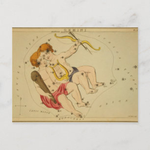 Vintage Astrologie / Astronomie Zwillinge-Konstell Postkarte