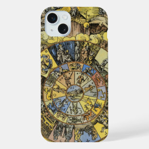 Vintage Astrologie, Renaissance Tierkreisrad, 1555 iPhone 15 Plus Hülle