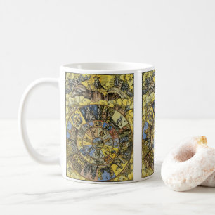 Vintage Astrologie, Renaissance Tierkreisrad, 1555 Tasse